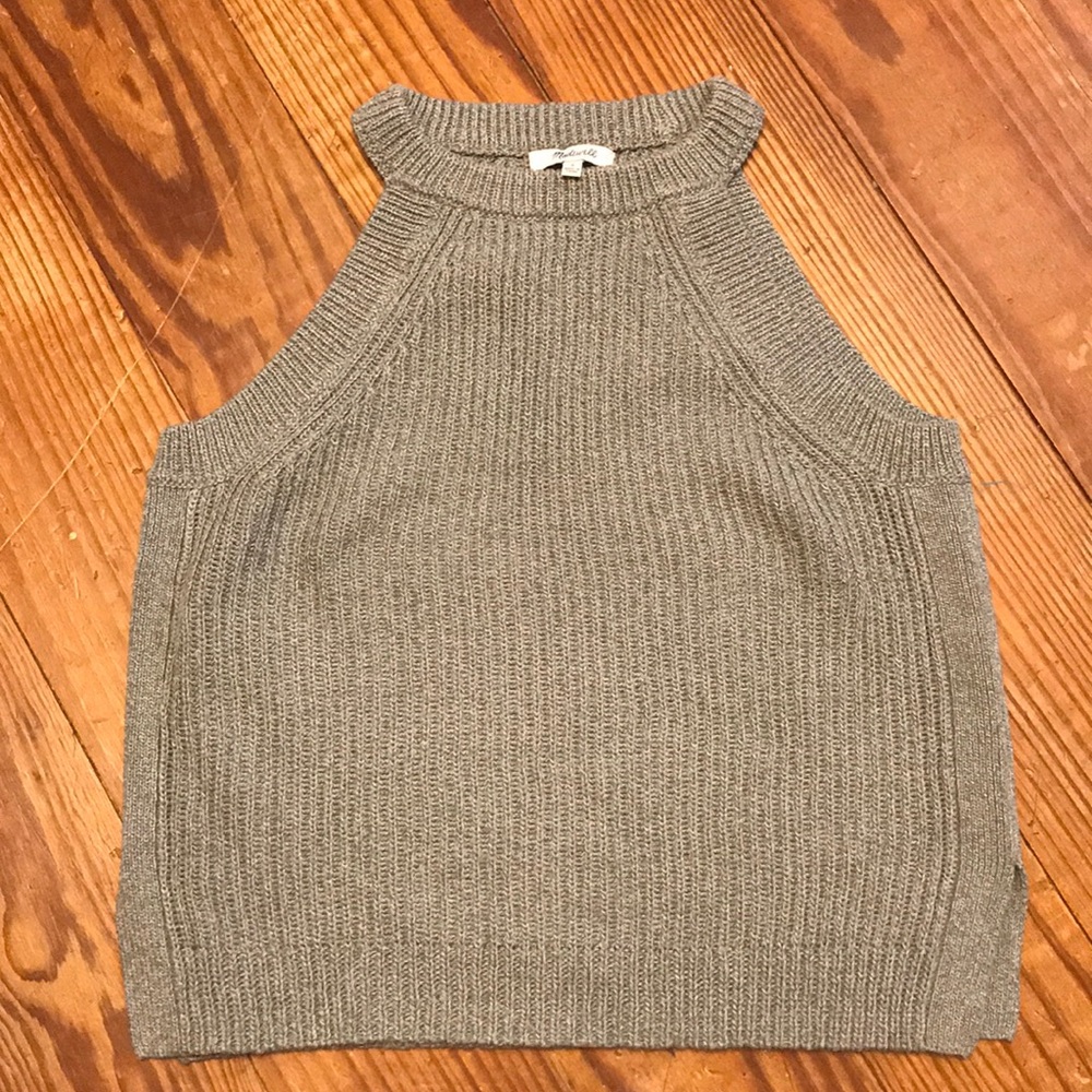 MADEWELL | sweater valley tank in sage green color